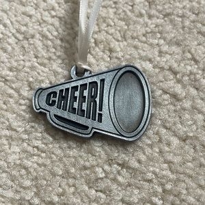 Longaberger Christmas Basket Pewter Ornament Tie-on “Cheer!”